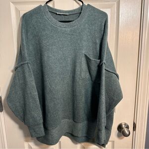 Women’s Zenana Green Crew Neck Sweater, size L/XL
